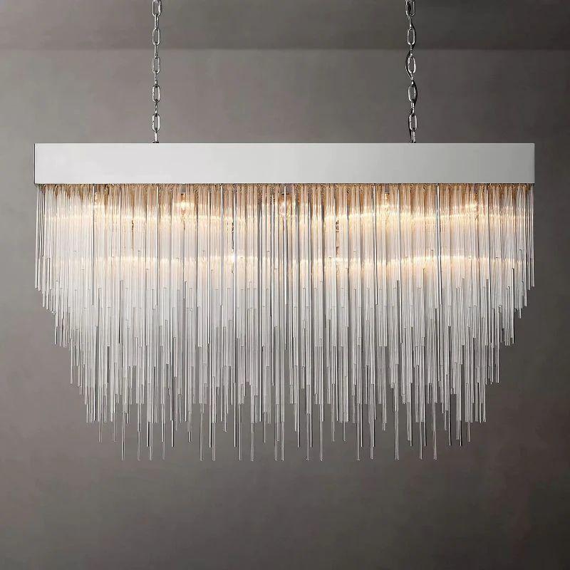 Cascade Crystal Rectangular Chandelier 54" - King Lamps