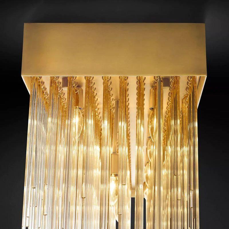 Cascade Crystal Rectangular Chandelier 54" - King Lamps