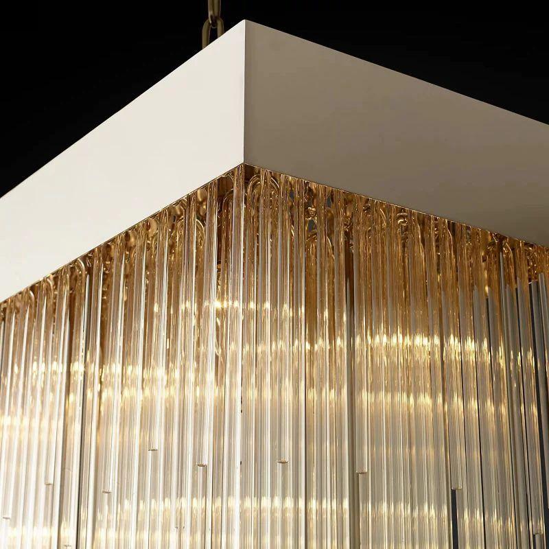 Cascade Crystal Rectangular Chandelier 54" - King Lamps