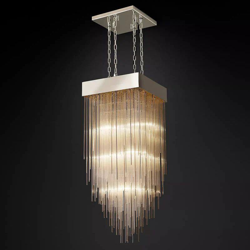 Cascade Crystal Square Chandelier 21" - King Lamps