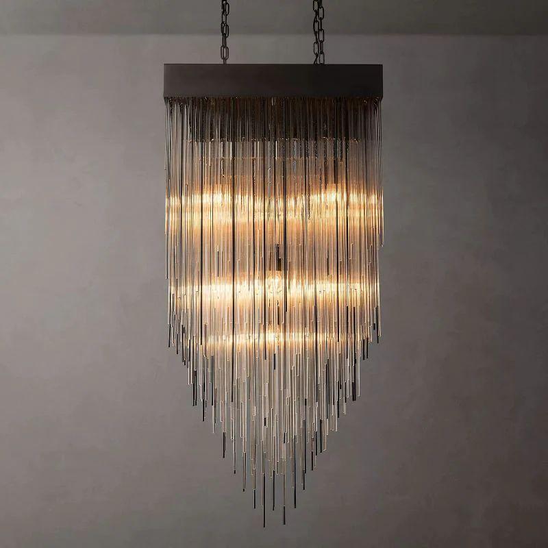 Cascade Crystal Square Chandelier 30" - King Lamps