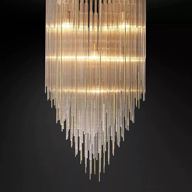Cascade Crystal Square Chandelier 30" - King Lamps