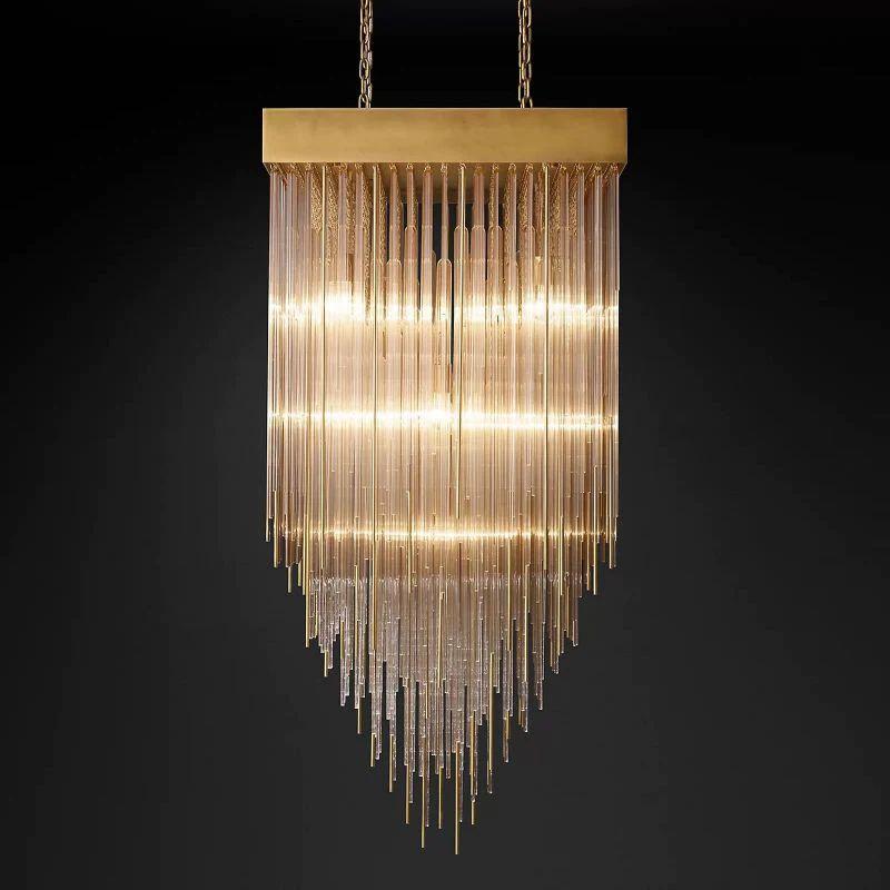 Cascade Crystal Square Chandelier 30" - King Lamps