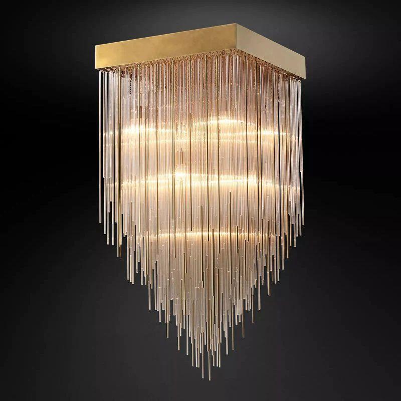Cascade Crystal Square Chandelier 30" - King Lamps