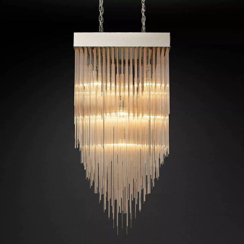 Cascade Crystal Square Chandelier 30" - King Lamps
