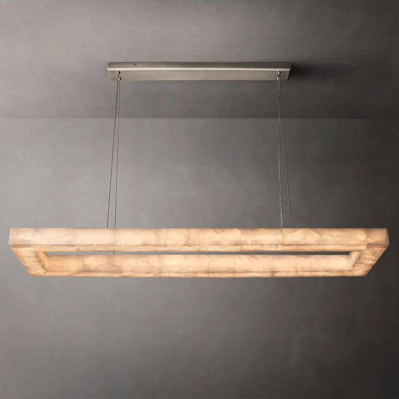 Rivage Rectangular Calcite Chandelier 72" - King Lamps