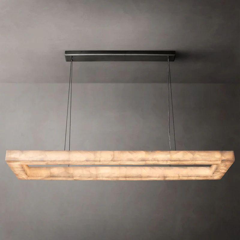 Rivage Rectangular Calcite Chandelier 72" - King Lamps