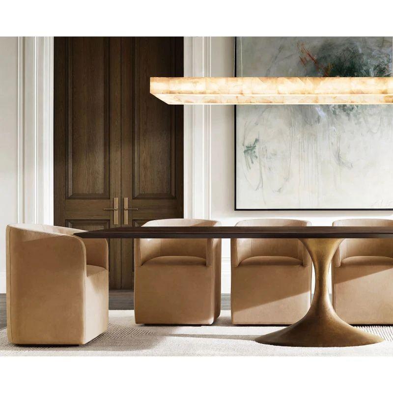 Rivage Rectangular Calcite Chandelier 72" - King Lamps