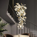 Ceramic Ginkgo Cascading A Branch Chandelier-King Lamps