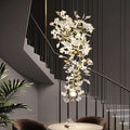 Ceramic Ginkgo Cascading A Branch Chandelier-King Lamps