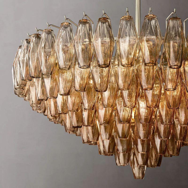 Chiara Smoke Glass Tiered Round Chandelier 37" For Living Room - King Lamps