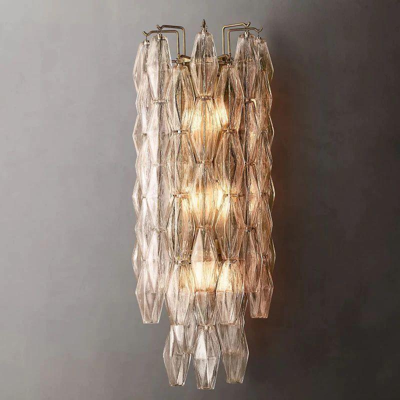 Chiara Clear Glass Grand Bedroom Wall Sconce - King Lamps
