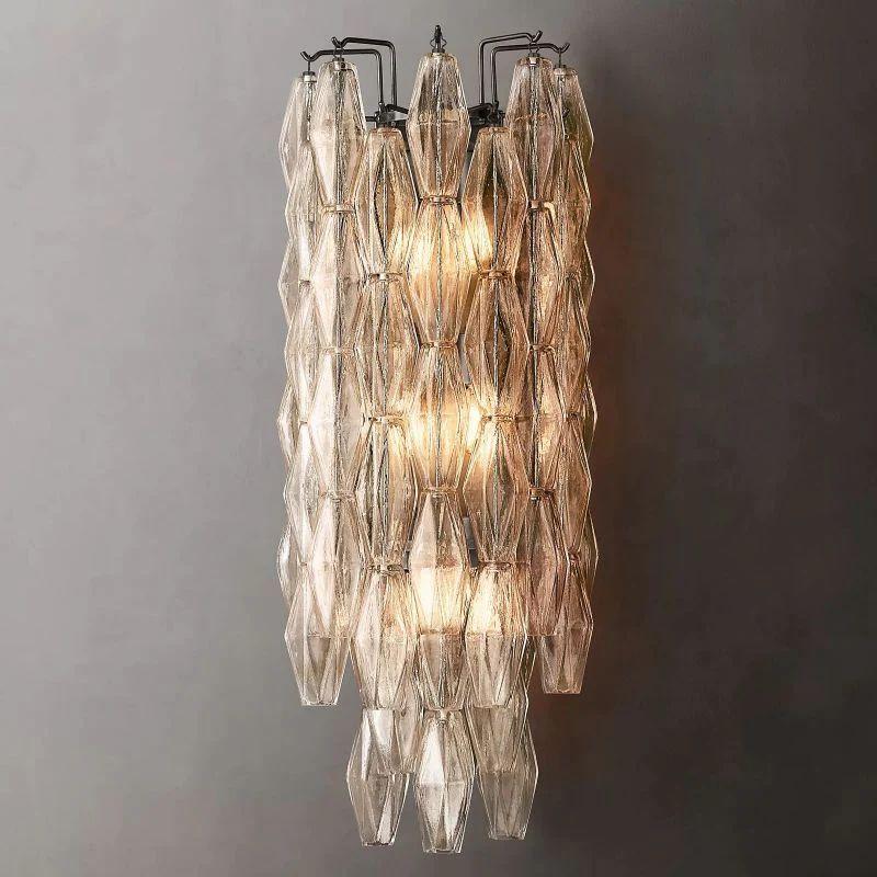 Chiara Clear Glass Grand Bedroom Wall Sconce - King Lamps