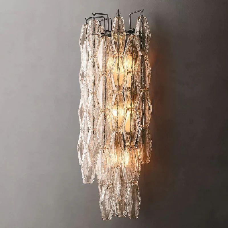 Chiara Clear Glass Grand Bedroom Wall Sconce - King Lamps
