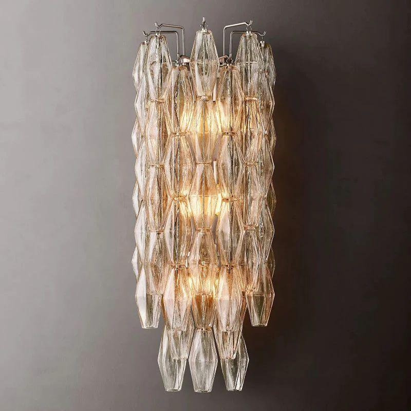 Chiara Clear Glass Grand Bedroom Wall Sconce - King Lamps