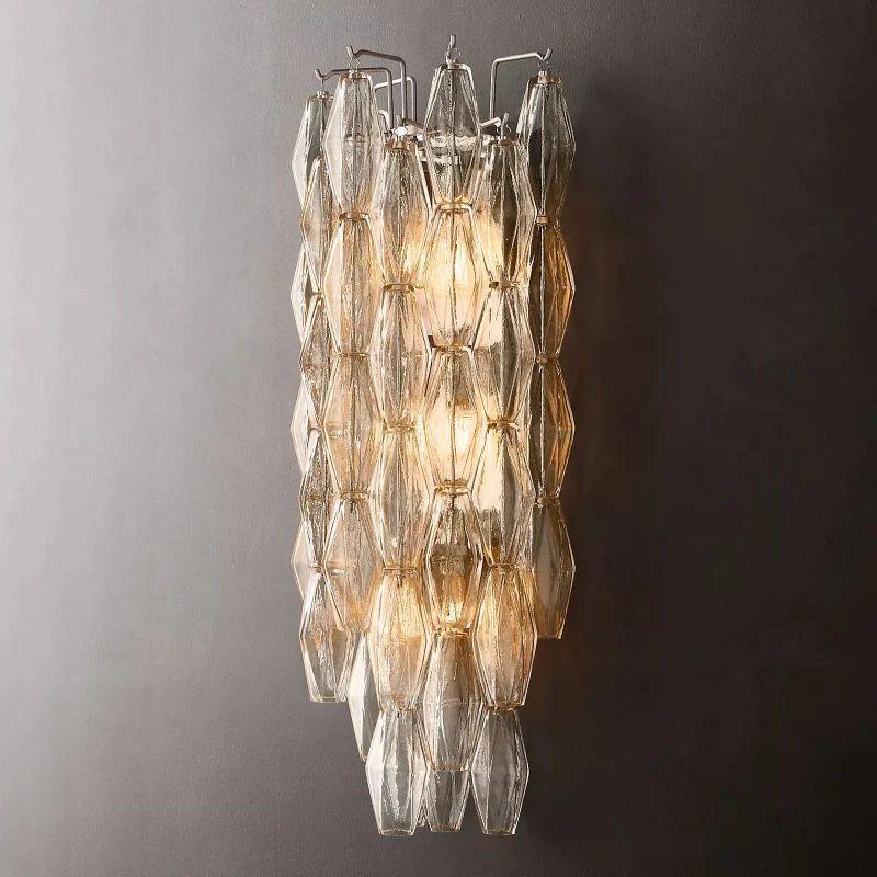Chiara Clear Glass Grand Bedroom Wall Sconce - King Lamps