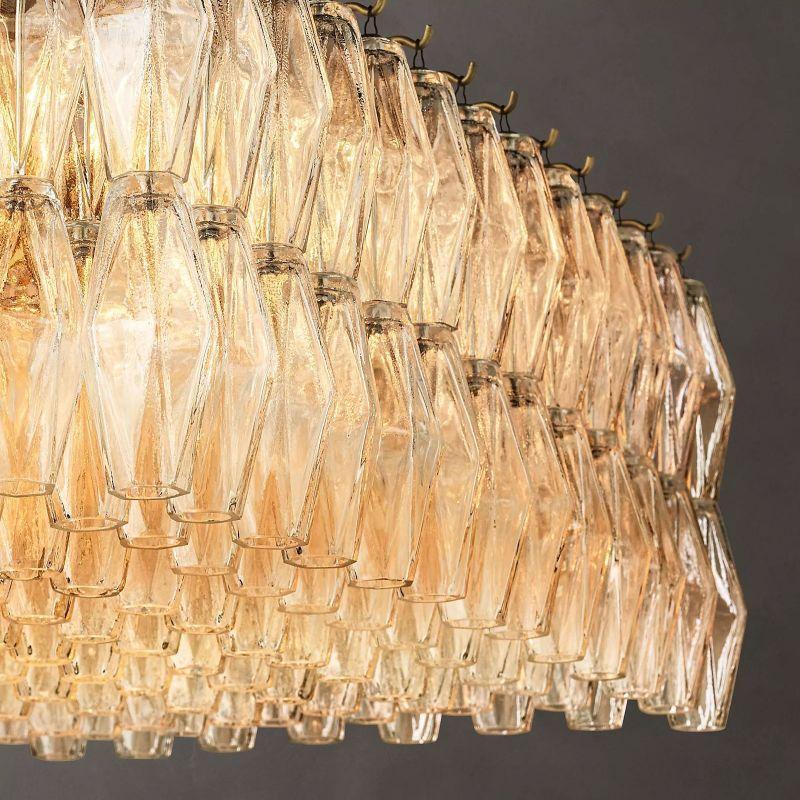 Chiara Clear Glass Rectangular Chandelier 74" For Living Room - King Lamps