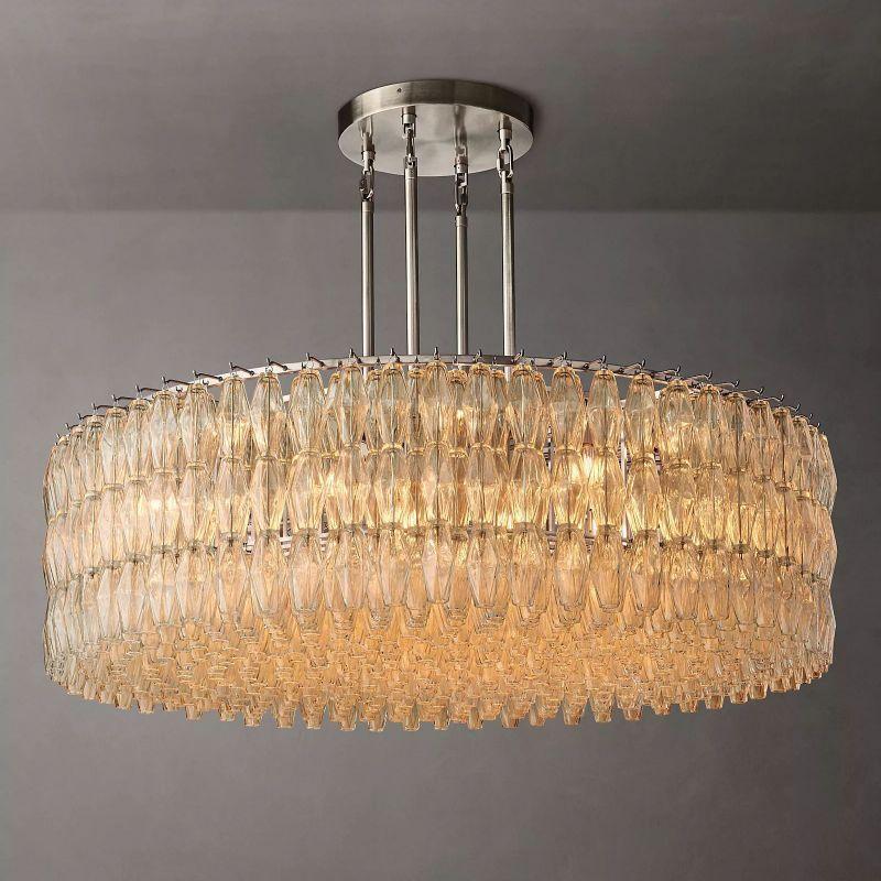 Chiara Clear Glass Round  Dining Room Chandelier 62" - King Lamps