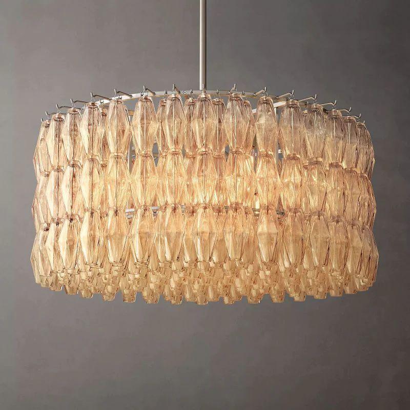 Chiara Clear Glass Round Chandelier 37" For Living Room - King Lamps