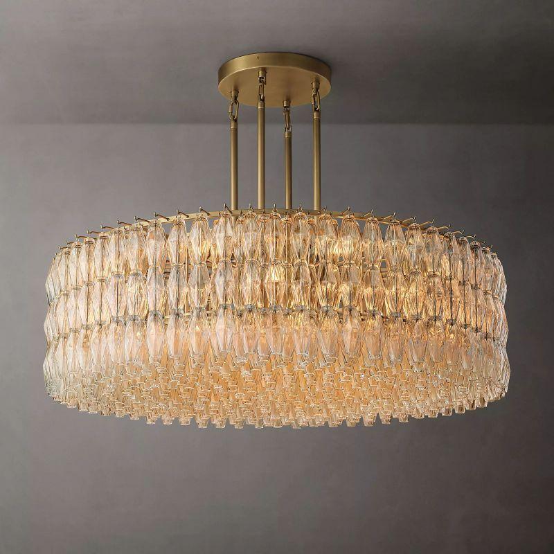 Chiara Clear Glass Round  Dining Room Chandelier 62" - King Lamps