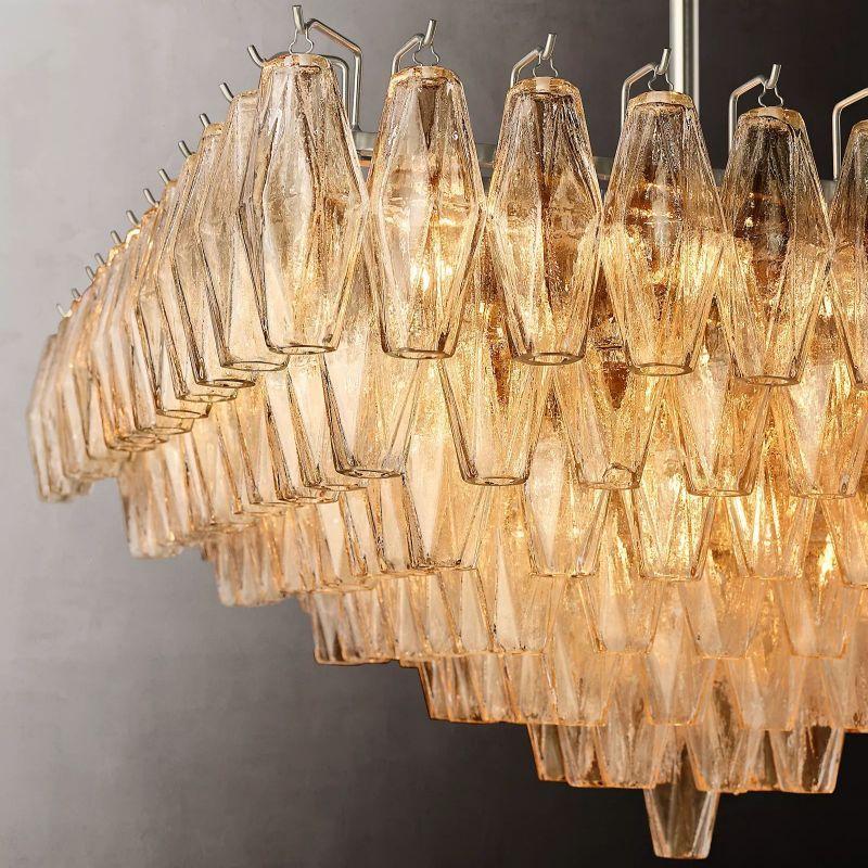 Chiara Clear Glass Square Chandelier 32" For Living Room - King Lamps