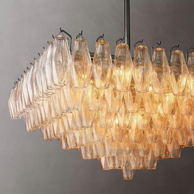 Chiara Clear Glass Square Chandelier 32" For Living Room - King Lamps