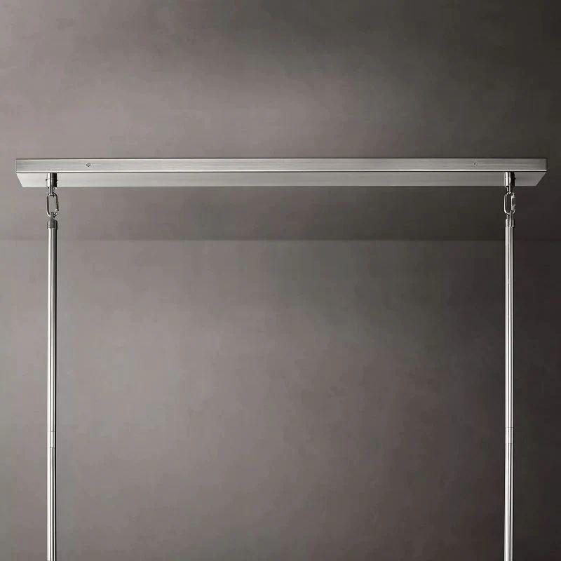 Chiara Clear Glass Tiered Rectangular Chandelier 74" For Living Room - King Lamps
