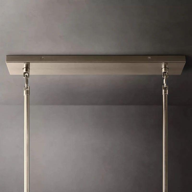 Chiara Clear Glass Tiered Rectangular Chandelier 54" For Living Room - King Lamps