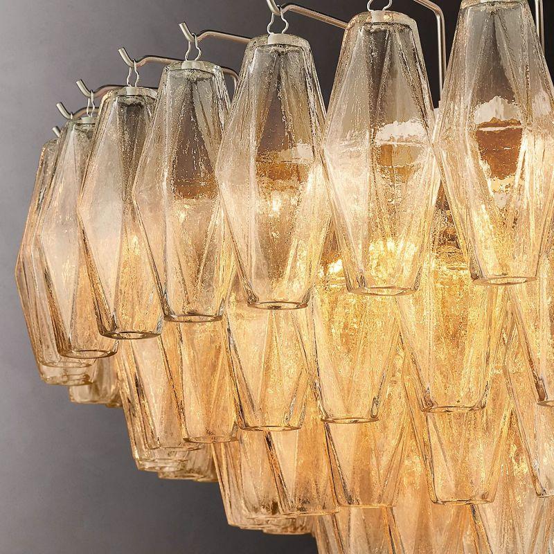 Chiara Clear Glass Tiered Round Chandelier 37" For Living Room - King Lamps
