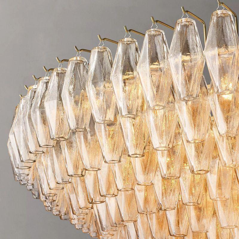 Chiara Clear Glass Tiered Round Chandelier 62" For Living Room - King Lamps