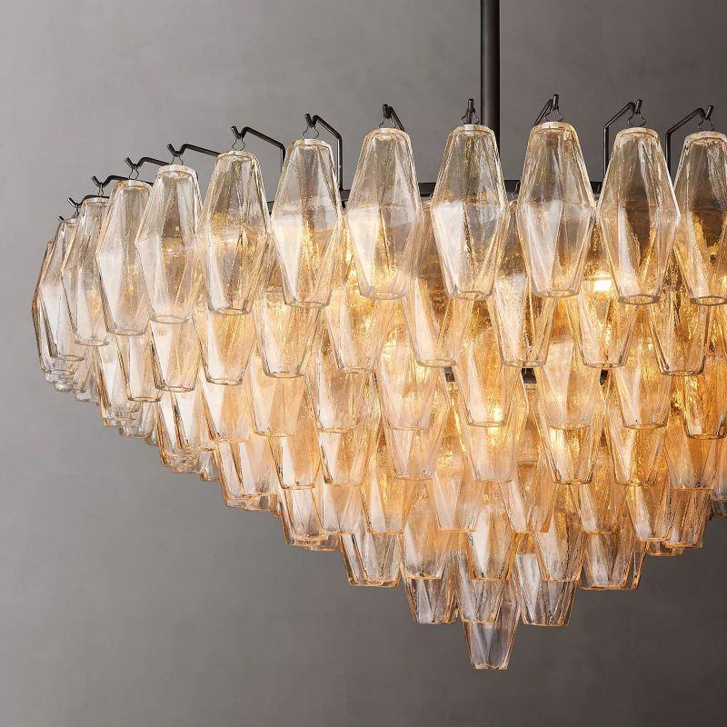 Chiara Clear Glass Tiered Round Chandelier 37" For Living Room - King Lamps