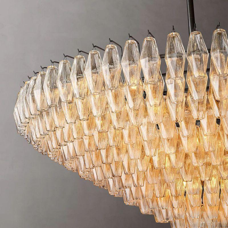 Chiara Clear Glass Tiered Round Chandelier 62" For Living Room - King Lamps