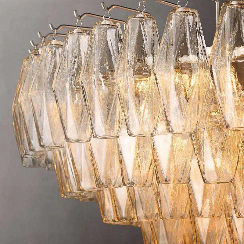 Chiara Clear Glass Tiered Round Chandelier 47" For Living Room - King Lamps
