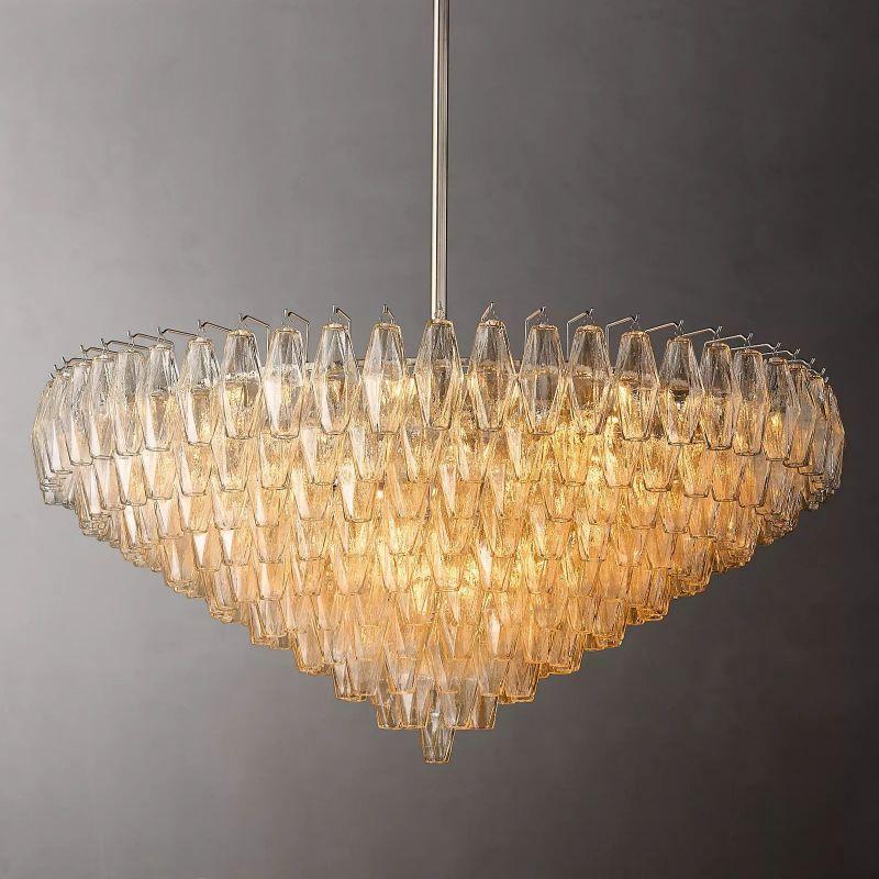 Chiara Clear Glass Tiered Round Chandelier 47" For Living Room - King Lamps