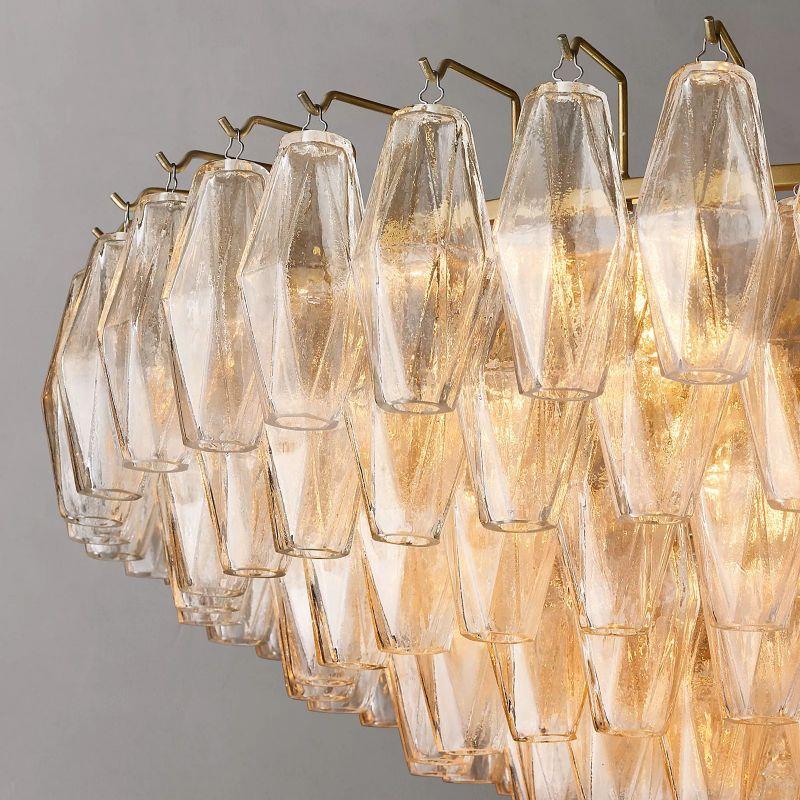 Chiara Clear Glass Tiered Round Chandelier 47" For Living Room - King Lamps