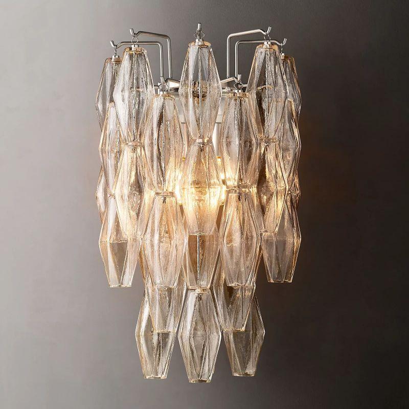 Chiara Clear Glass Short Bedroom Wall Sconce - King Lamps