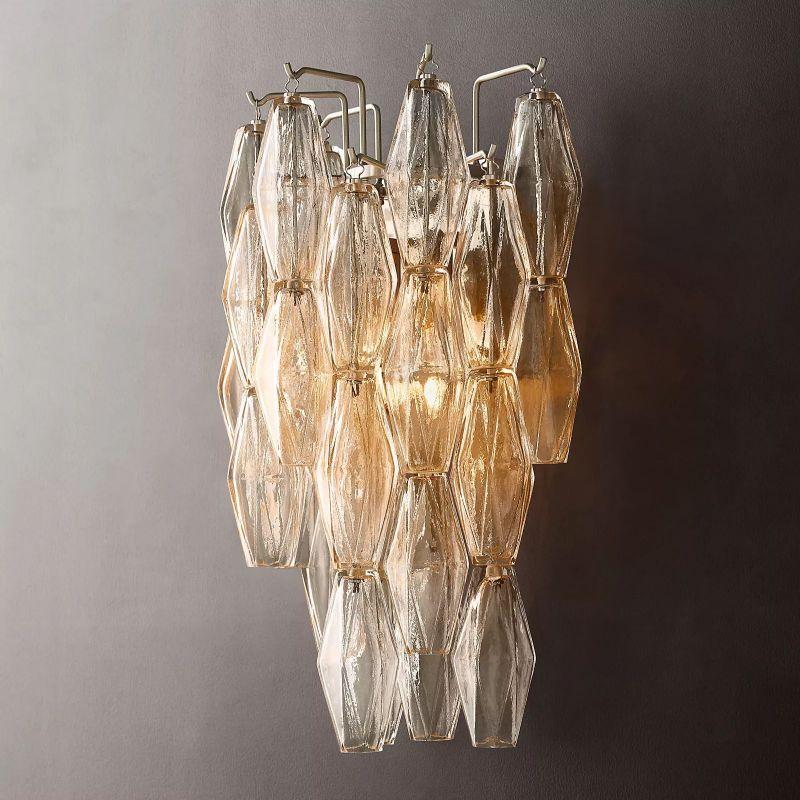 Chiara Clear Glass Short Bedroom Wall Sconce - King Lamps
