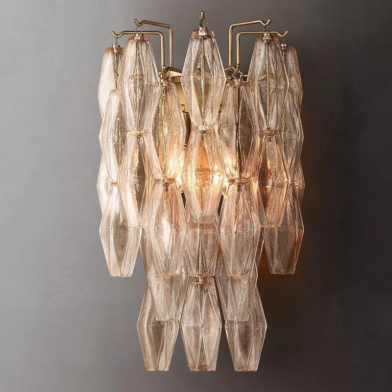 Chiara Clear Glass Short Bedroom Wall Sconce - King Lamps