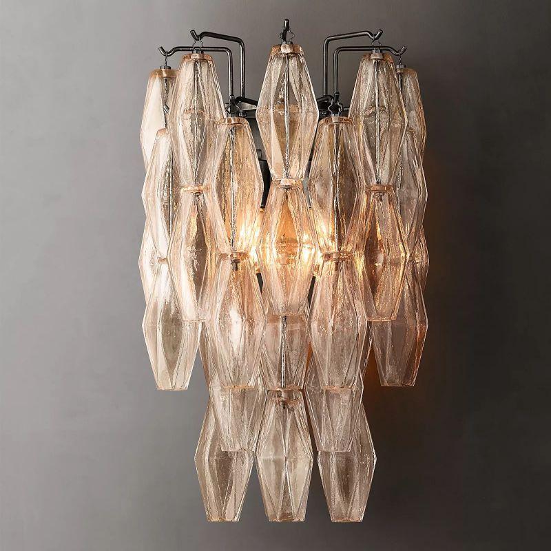 Chiara Clear Glass Short Bedroom Wall Sconce - King Lamps