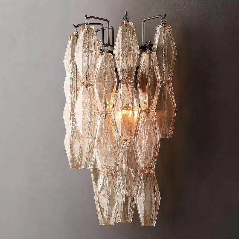 Chiara Clear Glass Short Bedroom Wall Sconce - King Lamps