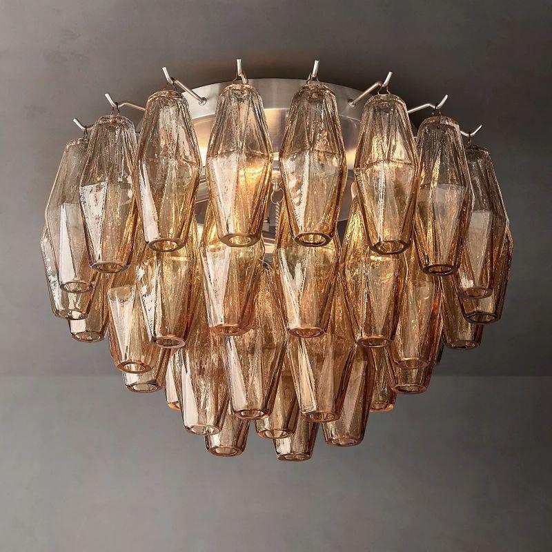 Chiara Smoke Glass Flushmount 17" - King Lamps
