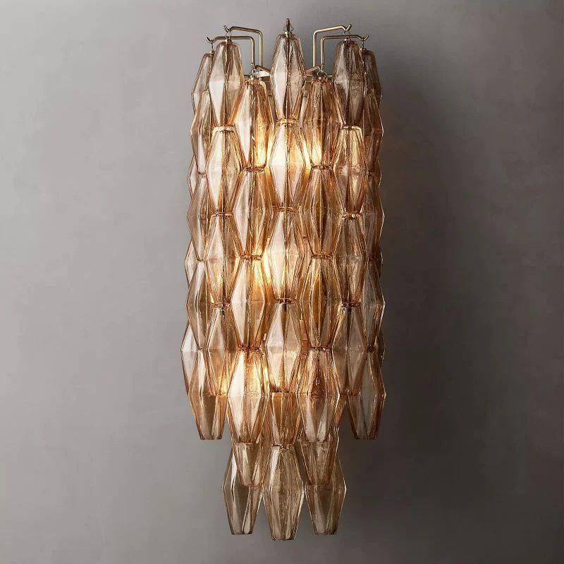 Chiara Smoke Glass Grand Bedroom Wall Sconce - King Lamps