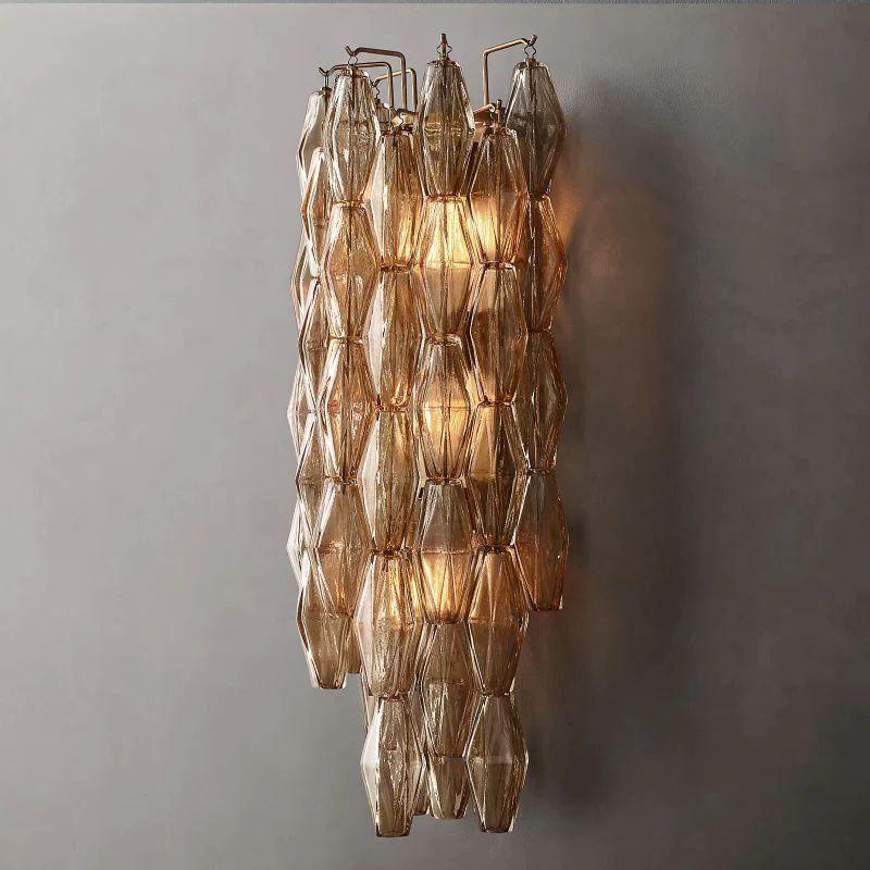 Chiara Smoke Glass Grand Bedroom Wall Sconce - King Lamps