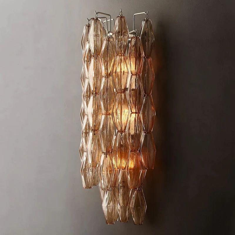 Chiara Smoke Glass Grand Bedroom Wall Sconce - King Lamps