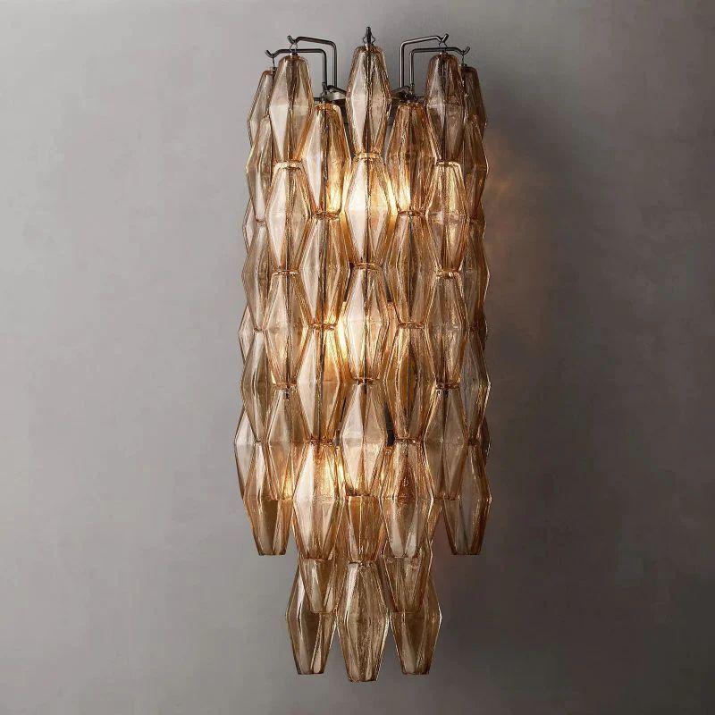 Chiara Smoke Glass Grand Bedroom Wall Sconce - King Lamps