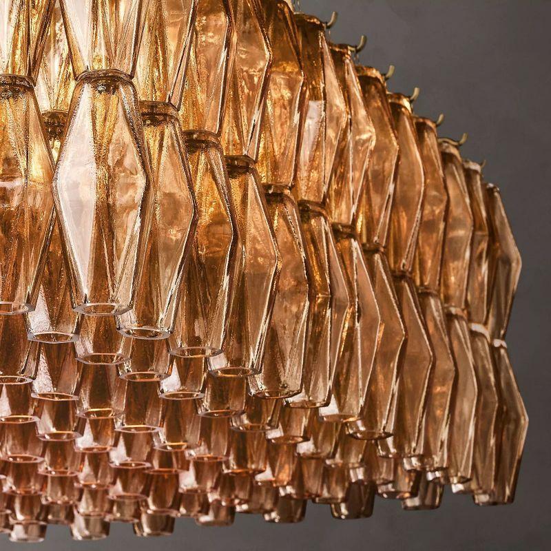 Chiara Smoke Glass Rectangular Chandelier 74" For Living Room - King Lamps