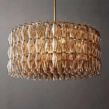 Chiara Smoke Glass Round Chandelier 37" - King Lamps