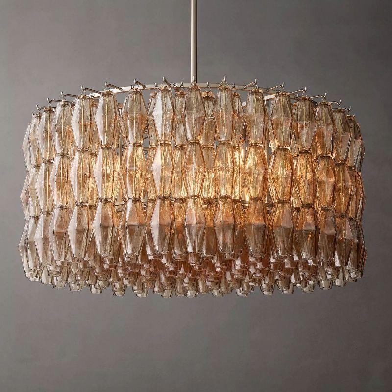 Chiara Smoke Glass Round Chandelier 37" - King Lamps