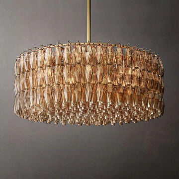 Chiara Smoke Glass Round Chandelier 47" For Living Room - King Lamps