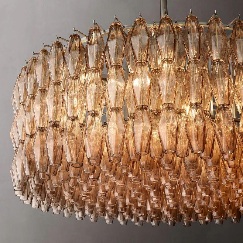 Chiara Smoke Glass Round Chandelier 47" For Living Room - King Lamps
